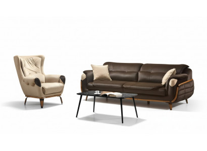 Canapé 3 places Fauteuil Design Revêtement Siège Design Classique Salon