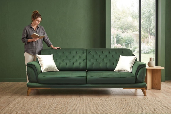 Canapé 3 places Canapés classiques Meubles de luxe Sofas Tissu Canapé