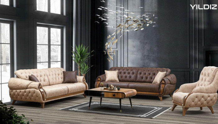 Canapé 3 places Canapés en cuir Trois places Revêtement Conception Mobilier de salon