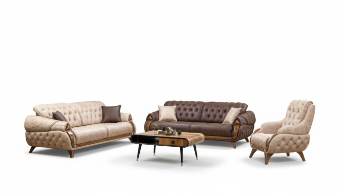 Canapé 3 places Canapés en cuir Trois places Revêtement Conception Mobilier de salon