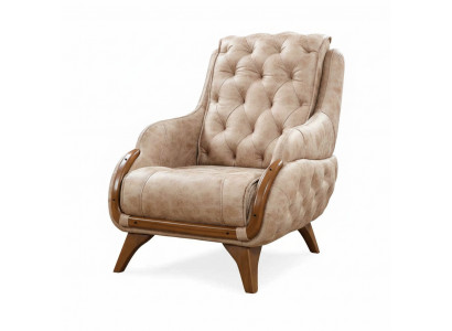 Fauteuil Siège Design Classique Salon Rembourrage Fauteuil Simple Style Cuir