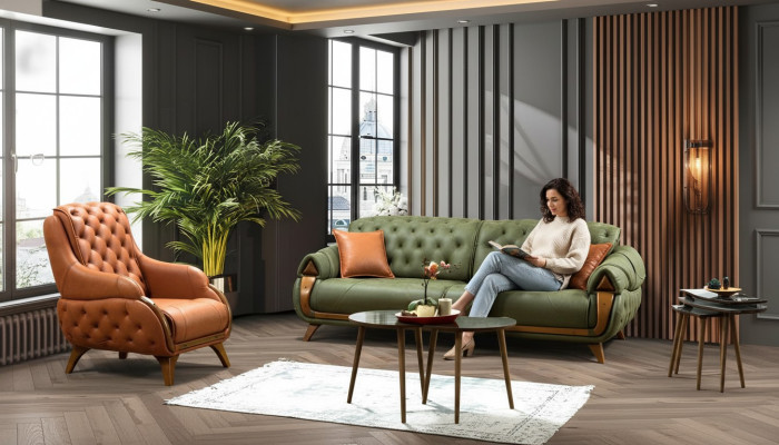 Ensemble de canapé 3+1 places Fauteuil canapé Chesterfield Canapés
