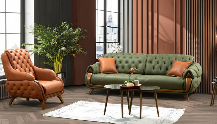 Ensemble de canapé 3+1 places Fauteuil canapé Chesterfield Canapés