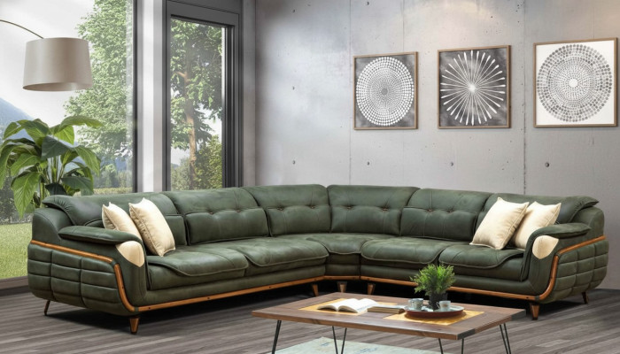 Canapé d'angle design en forme de L Rembourrage luxueux pour salon doux de style.