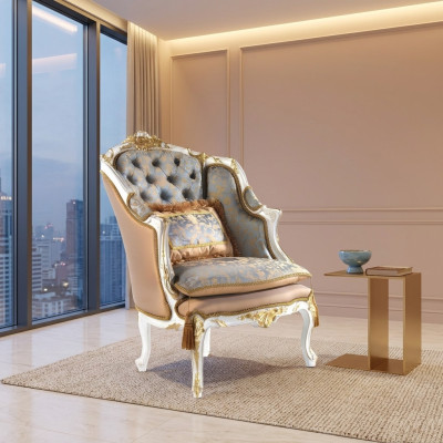 Fauteuil Bibliothèque Fauteuil de Lecture Fauteuil Crapaud Canapé Tapisserie Mobilier Italien Luxe