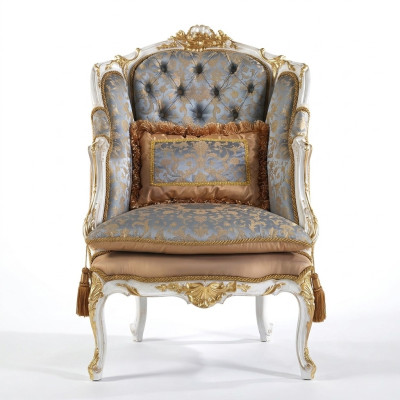 Fauteuil Bibliothèque Fauteuil de Lecture Fauteuil Crapaud Canapé Tapisserie Mobilier Italien Luxe
