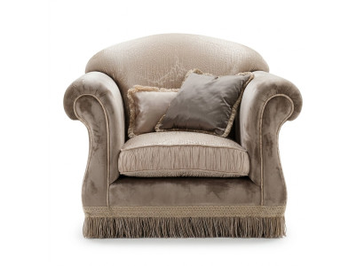 Fauteuil rembourré de luxe en bois massif trône fauteuil italien style maison de campagne à un seul siège
