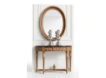 Meubles en bois italien Ensemble de 2 pièces Style de meubles Baroque Console avec miroir neuf