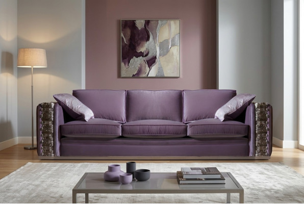 Canapé classique Big xxl Canapé Sofas Salon Textile Quatre Places Italien
