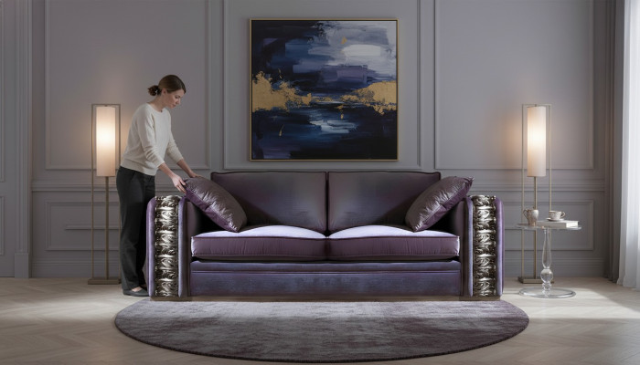 Canapé 3 places canapé design Canapés Rembourrage Textile Détente Meubles classiques Canapé