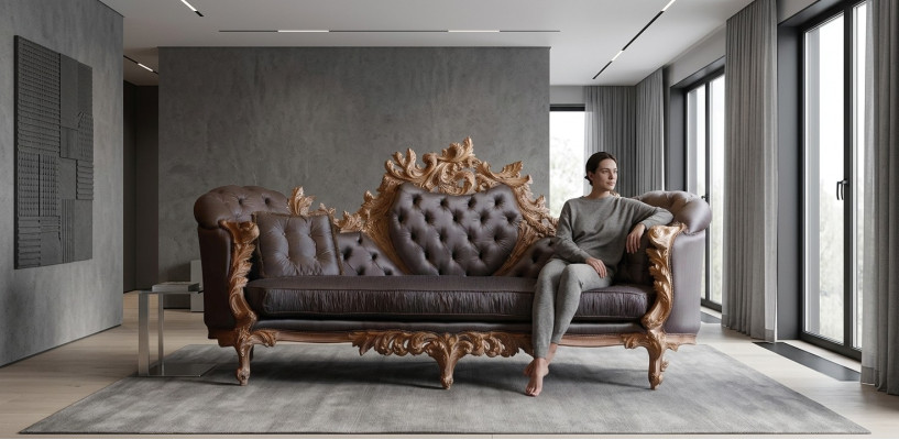 Salon Canapés Sofa Rembourrage 4 places Nouveau Design xxl Grand Canapé Sofa