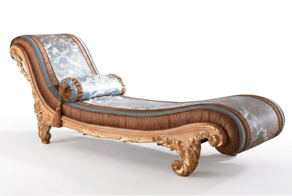 Art Déco marron Confort Luxe Fautiuls de Relaxation Longue Chaise Meubles Italiens.