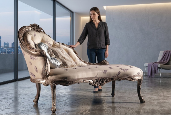 Chaise longue luxe chaise longue Salon Relax Fauteuil en bois véritable neuf