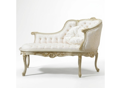 Canapé Chesterfield-style Lounge Canapé rembourré Longue chaise de club Blanc Baroque nouveau