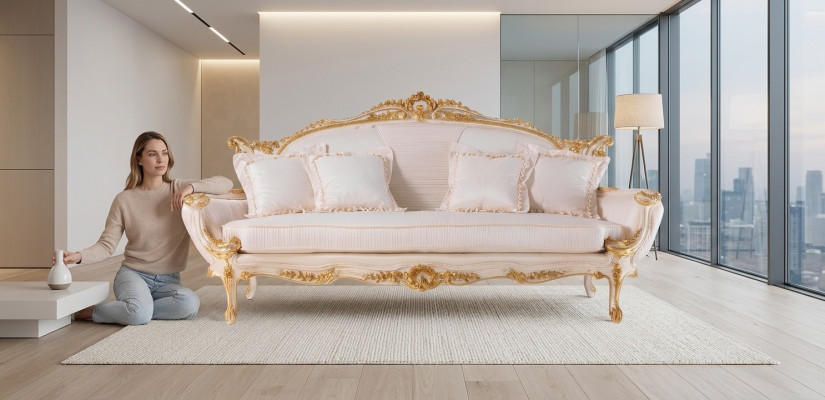 Canapé Chesterfield Canapé rembourré Triple 3 places Canapés Meubles italiens