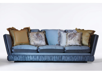 Canapé Triple Classique Couleur Bleue Salon Canapé Textile Classique