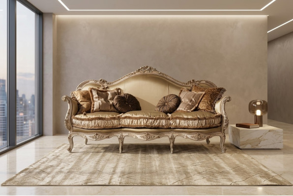 Textile Canapé Sofa Revêtement de Canapé 3 places Canapés Sofas Art Déco Trois places neuf