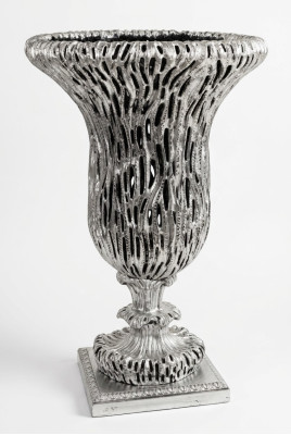 Vase à fleurs soviétique antique rare en argent pour salon rare de Russie