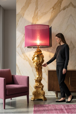 Lampe de bureau classique, lampe sur pied, lustre, lampes baroques, lampadaire rococo