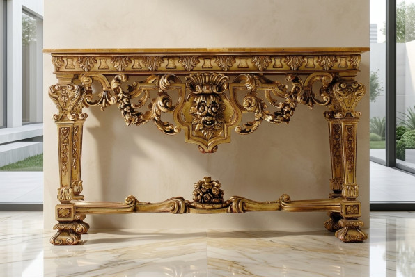 Table console Meubles Bois Console Italienne Mobilier en bois Massif Commode neuf