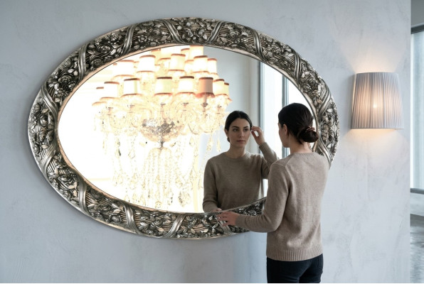 Miroir Design Miroir mural 140x90 cm Baroque Rococo Mobilier Italien Ameublement