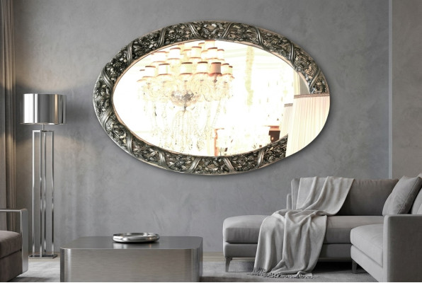 Miroir Design Miroir mural 140x90 cm Baroque Rococo Mobilier Italien Ameublement
