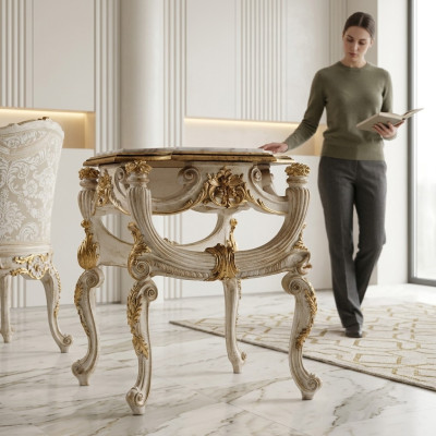 Table basse Table d'appoint Table de salon Bois Royal Côté Baroque Tables