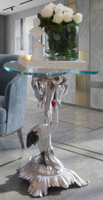 Table basse de luxe en bois, meuble classique, table baroque rococo, table d'appoint