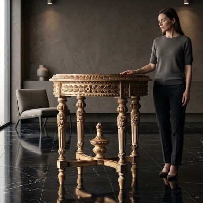 Table basse Table d'appoint Table basse en bois Royal Baroque Meubles de salon