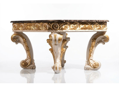 Table basse avec plateau en marbre Table ronde table d'appoint antique Style baroque rococo Italien.
