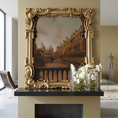 Miroir avec cadre sculpté doré baroque rococo Miroir mural italien neuf