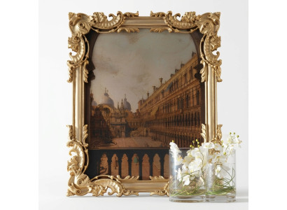 Miroir avec cadre sculpté doré baroque rococo Miroir mural italien neuf
