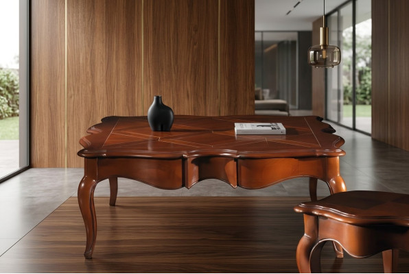 Table d'appoint xxl en bois massif Table 112x112 cm Mobilier Italien Mobilier Tables