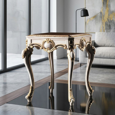Table baroque Table d'appoint Table en bois Meuble italien Tables d'appoint Rococo