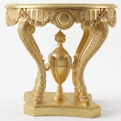 Table basse Table d'appoint Bois Salon Table Mobilier d'Italie Vintage Or
