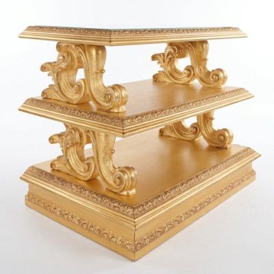 Table d'appoint en bois massif Baroque Rococo Table basse Tables d'appoint Meubles classiques