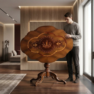Table à manger Table ronde Pliable Tables en bois massif Meubles italiens Salle à manger nouveau