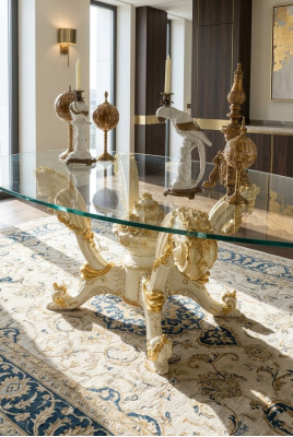 Table de salle à manger Table Tables Luxe Bois Salle à manger Conception Mobilier Meubles Ameublement nouveau