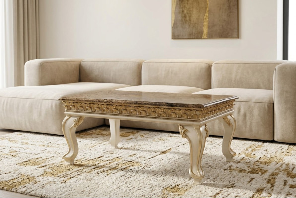 Luxuriöser Couchtisch Beistelltisch Holzmöbel Klassische Tische Barock Rokoko Tisch