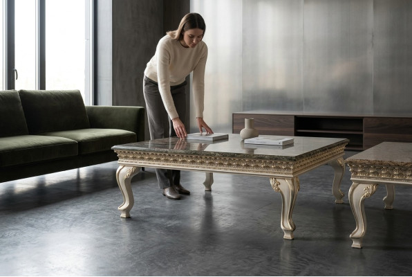 Table basse en bois massif de style baroque rococo Tables basses Table Mobilier italien