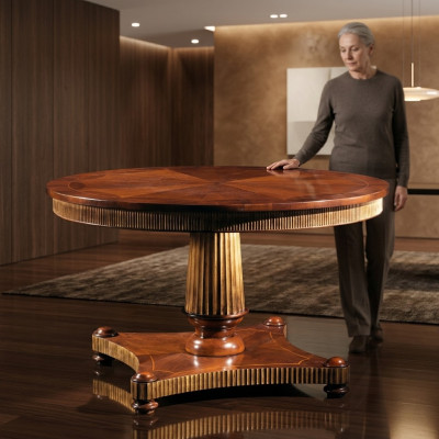 Table de salle à manger ronde Table en bois massif Tables de salle à manger Meubles de salle à manger Classique Tables à manger Bois