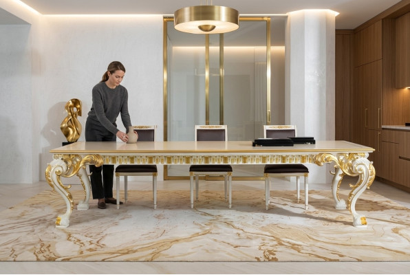 Table à manger Salle à manger Salon Table en bois Design Meubles en bois massif Tables Italie