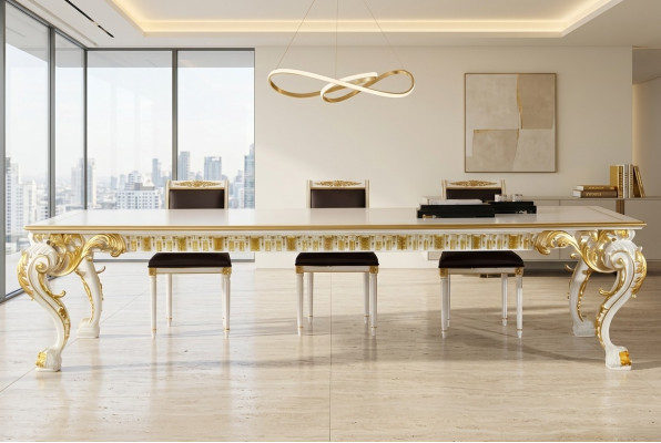 Table à manger Salle à manger Salon Table en bois Design Meubles en bois massif Tables Italie