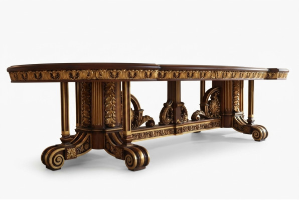 Tisch Esstisch Esszimmer Blatt Gold Wohnzimmer Holz Klassisch r Tisch Italien Möbel
