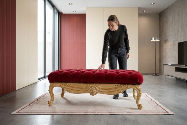 Tabouret de club Mobilier de salon Chaise Repose-pieds Rembourrage Chesterfield Classique nouveau