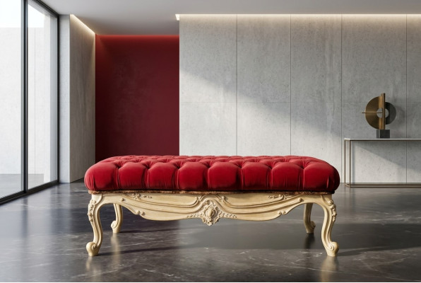 Tabouret de club Mobilier de salon Chaise Repose-pieds Rembourrage Chesterfield Classique nouveau