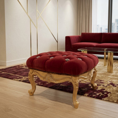 Repose-pieds Tabouret de salon Meuble Chaise Tabouret Mobilier italien Velours neuf
