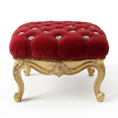 Repose-pieds Tabouret de salon Meuble Chaise Tabouret Mobilier italien Velours neuf