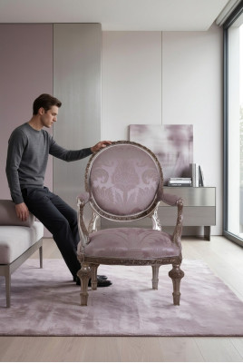 Housse de siège de chaise Designer Textile Canapé 1 place Matériau d'ameublement en bois Classique