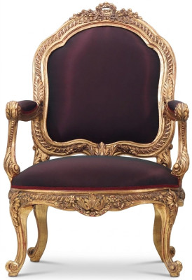 Chaise Trône Baroque Rococo Textile 1 Place Canapé Rembourrage Fauteuil Meubles Italiens